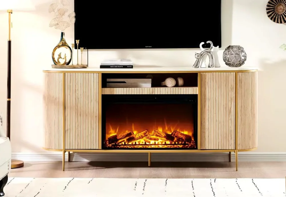 tv stand with electric fireplace insert